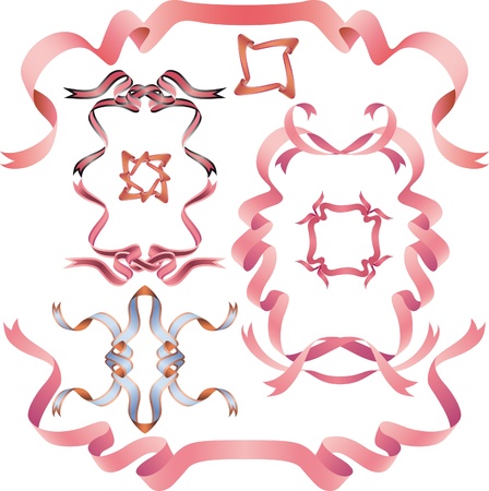 curved ribbons with a pattern and without. weaveのイラスト素材