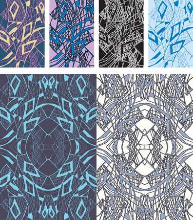 Options rectangular seamless pattern. Composition in different tones solutions.のイラスト素材