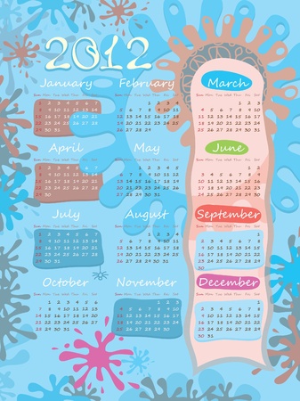 2012 calendar on blots. posterのイラスト素材