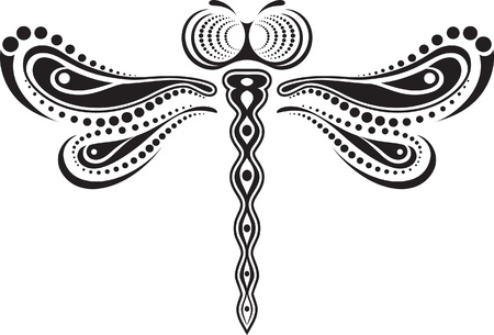 Dragonfly vector of lines and dots.のイラスト素材