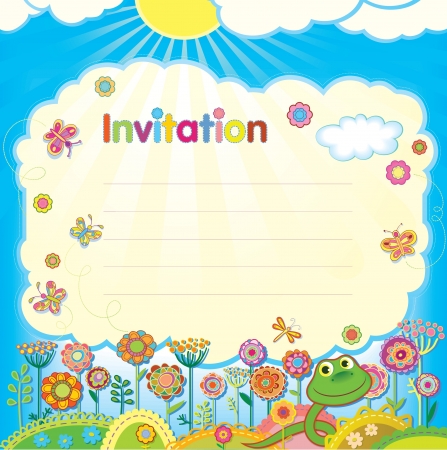 Card - invitation  Illustration in a childrenのイラスト素材