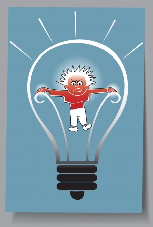 Of a card - a man in a state of tension  Light glows situation のイラスト素材