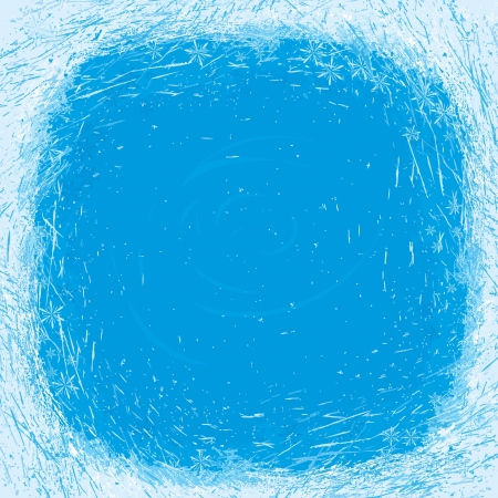 Vector abstract background  Winter frame for the text of snowflakes and frozen window のイラスト素材