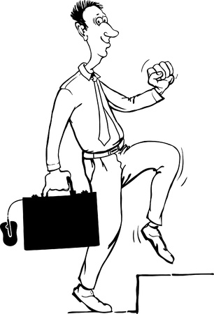 Man up the stairs  Cartoon - picture のイラスト素材