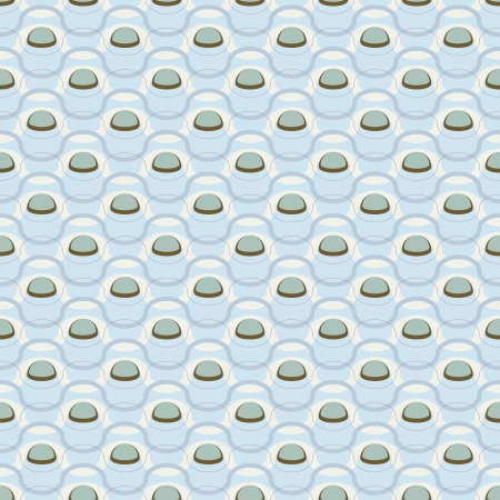 Seamless retro-style decor  Dark blue waves and stones のイラスト素材