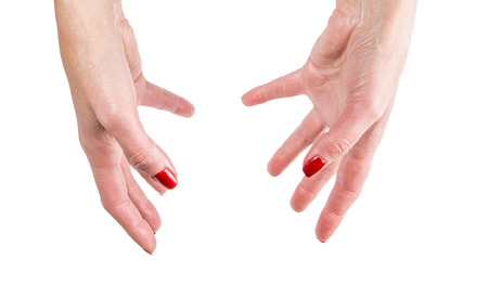 two female hands in front, gestureの写真素材