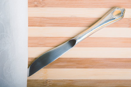 Knife  on a white napkin