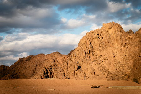 Fantastic mountains and clouds at sunset,, Egypt.の写真素材