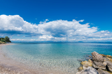 Agios Ioannis Peristeron beach at Corfu island in Greece.の写真素材