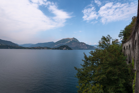 Como lake landscape.   Italy, Alps, Europe.の写真素材