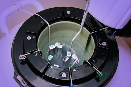 A Liquid Nitrogen bank containing sperm and eggs samples. High tech lab equipment used in the in...