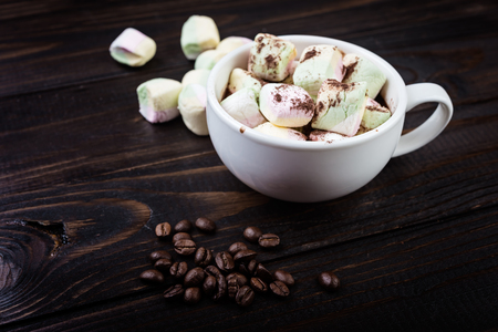 marshmallow with coffeeの写真素材