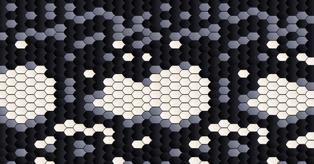 Snake skin pattern .Black and white skin leather texture. Animal skin pattern. Fashion fabric background. Reptile background. Texture pattern black white snake. Textile design, fabric.のイラスト素材