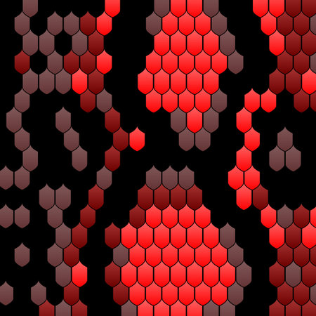 Black red snake skin pattern in modern style. Snake skin texture. Vector decorative background snake...