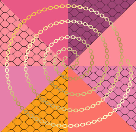 Trendy closeup of chain. Vector art. Trendy scarf style print. Trendy chain, great design for any...