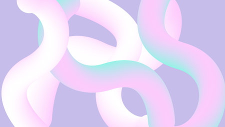 Trendy abstract pink illustration on colorful backdrop. Abstract wavy geometric banner. Abstract 3d...