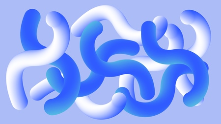 Trendy 3d blue illustration. Isolated vector illustration. Digital geometric abstract background. Futuristic vector illustration. Digital technology web banner. Modern paper decoration. vectorのイラスト素材
