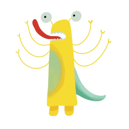 Baby monsters in flat style on black background. Cartoon colorful pattern on white background. Cartoon animal vector illustration. Cartoon dinosaur illustration, vector. Dinosaur baby boy cute print.のイラスト素材