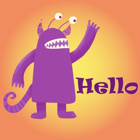 Baby monsters, great design for any purposes. Animal flat clipart. Baby card. Print design. Cartoon monster.のイラスト素材