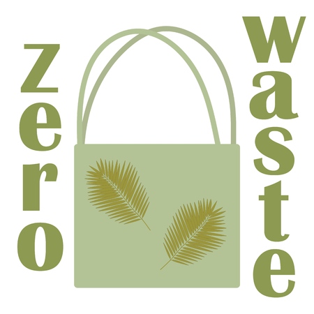 Zero waste bag, great design for any purposes. Recycling illustration.のイラスト素材