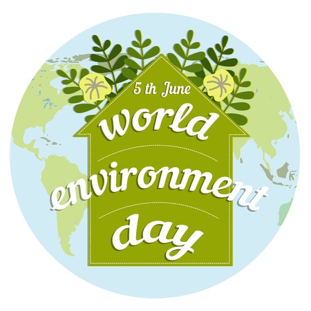 World Environment day concept. 3d paper cut eco friendly design.のイラスト素材