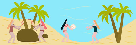 sandy beach, palm trees on the background of the beach, the ocean or the sea and sand, summer , free...