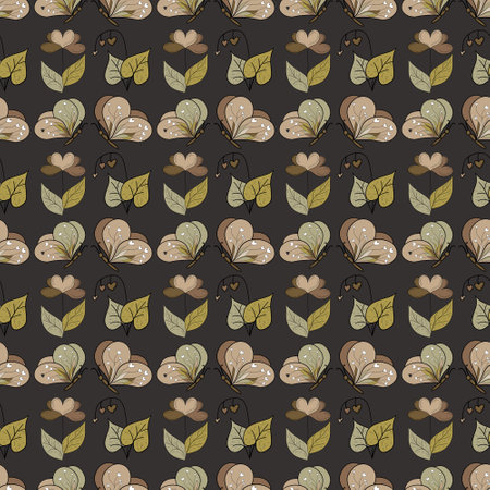 Digital seamless pattern hearts, flowers, butterflies for invitations, textiles, packaging paperの写真素材