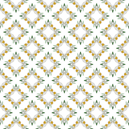 Spring flowers collection of seamless pattern drawing 111の写真素材