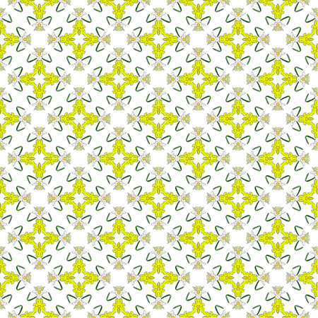 Spring flowers collection of seamless pattern drawing 19の写真素材