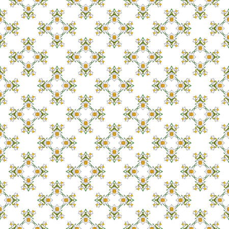Spring flowers collection of seamless pattern drawing 25の写真素材