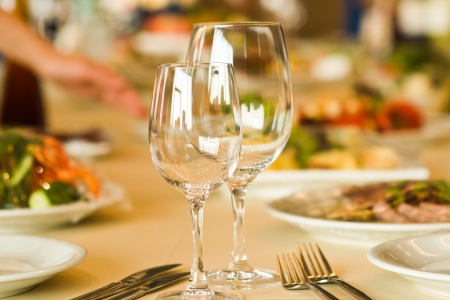 serving in restaurantの写真素材