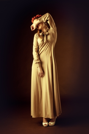 Portraits of a beautiful young woman, studio photographyの写真素材