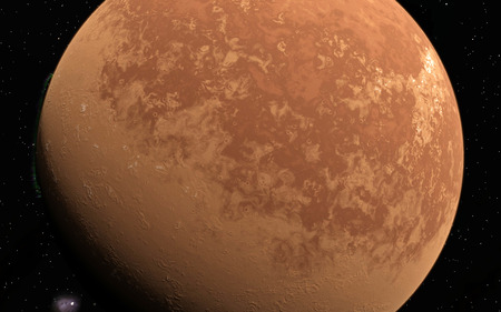 Mars  Scientific illustration -  planetary landscape far away from Earth in deep spaceの写真素材