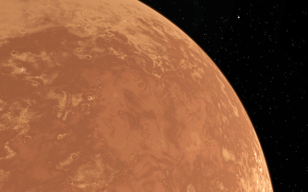 Mars  Scientific illustration -  planetary landscape far away from Earth in deep spaceの写真素材