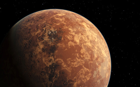 Mars  Scientific illustration -  planetary landscape far away from Earth in deep spaceの写真素材