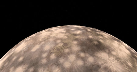 Moon scientific illustration - calm beautyful moon landscape