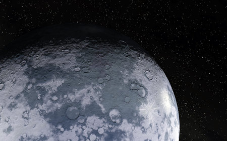 Moon scientific illustration - calm beautyful moon landscape