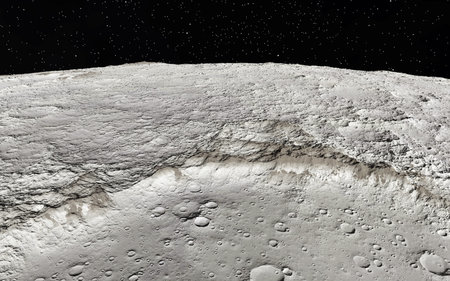 Moon scientific illustration - calm beautyful moon landscape