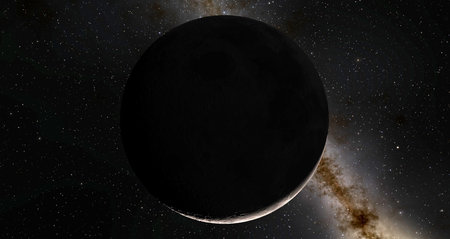 Moon scientific illustration - calm beautyful moon landscape