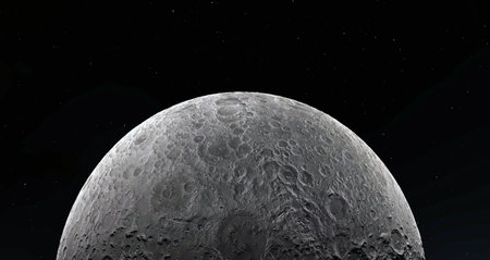 Moon scientific illustration - calm beautyful moon landscapeの写真素材