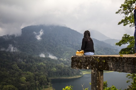 Mount Batur. Active volcano in Bali, Indonesia.の写真素材