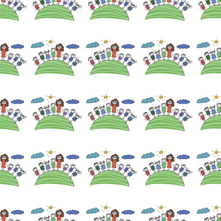 Vector seamless pattern. Kids, school and education imageのイラスト素材