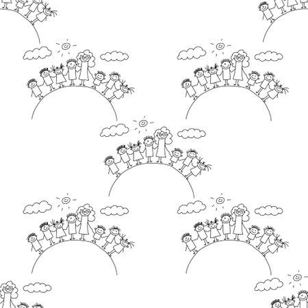 Vector seamless pattern. Kids, school and education imageのイラスト素材