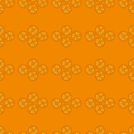 Vector seamless pattern with citrus fruits. Oranges colorful backgroundの写真素材