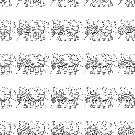 Seamless colorful vector pattern. Kids drawing styleの写真素材