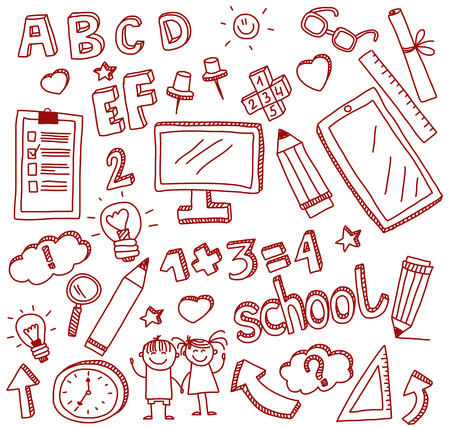 Image of vector doodle set of education iconsのイラスト素材