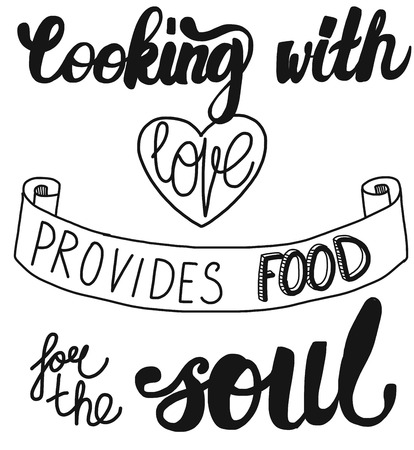 Vector poster with quote about food and cookingのイラスト素材
