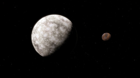 Moon scientific illustration Procedural generated image 3dの写真素材