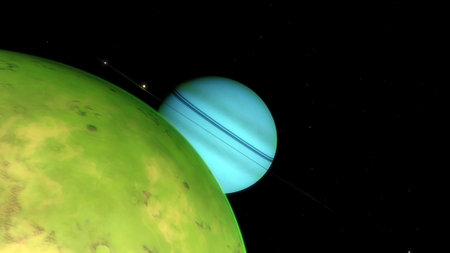 Image of fantastic planet Procedural generatet 3d picture
