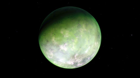 Image of fantastic planet Procedural generatet 3d pictureの写真素材